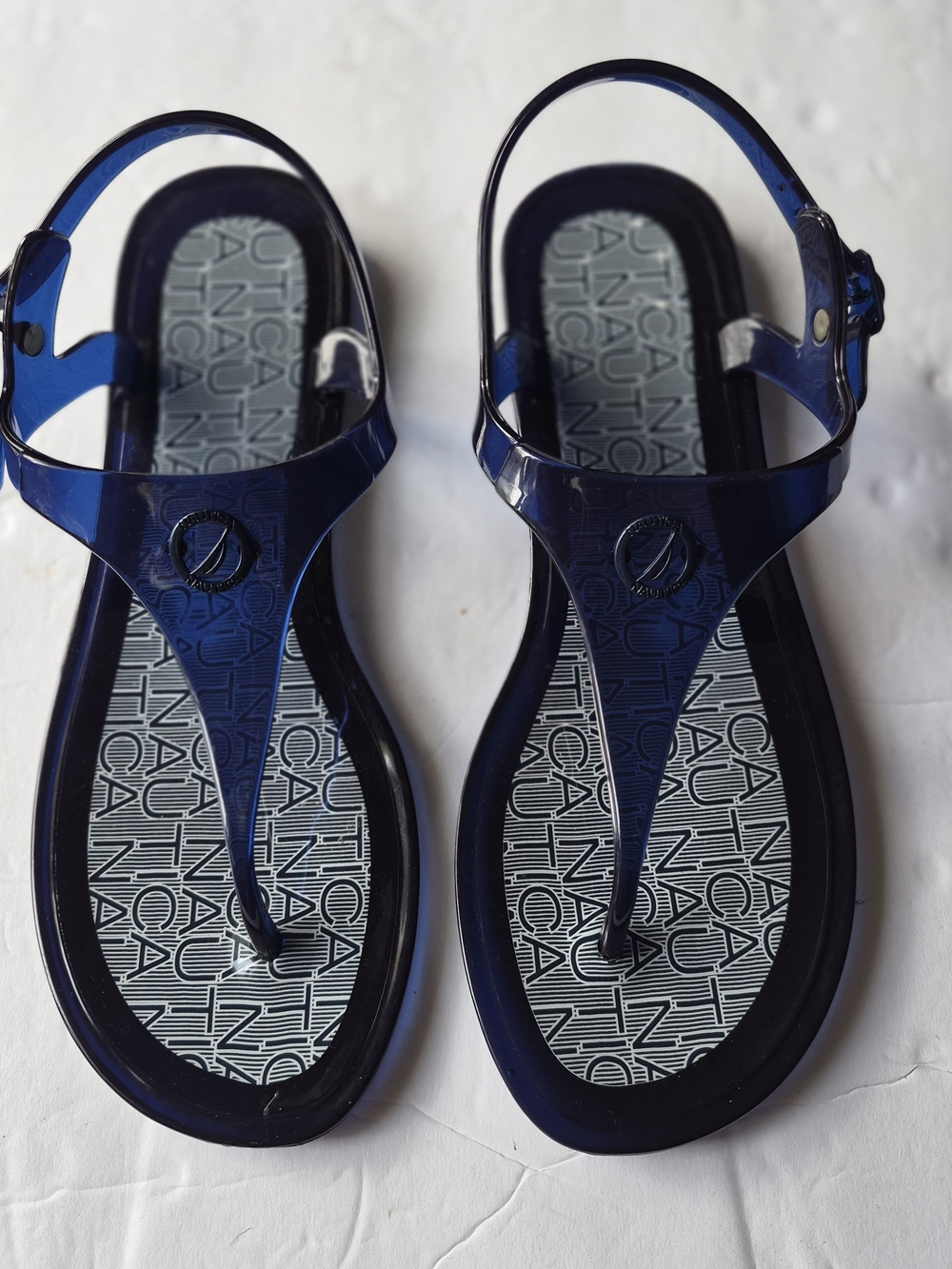 Nautica Women’s Dark Blue Jelly Thong Sandals